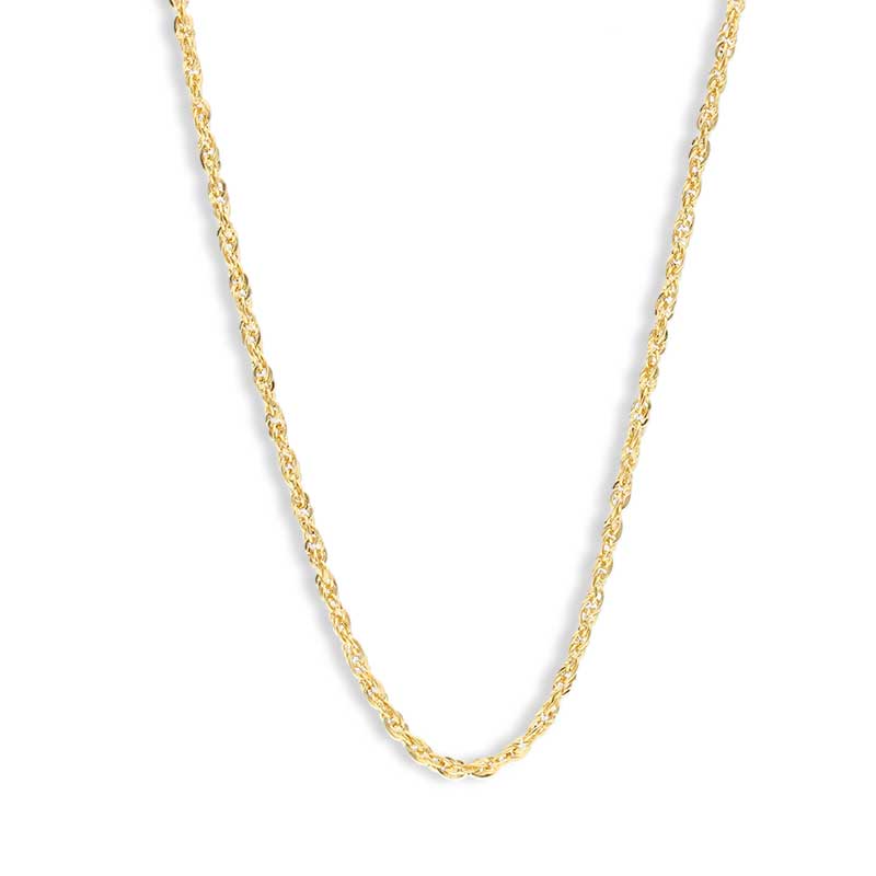 Gold 18 Inches Rope Chain 18KT - FKJCN18KU3004