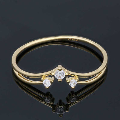 Gold Solitaire Ring 18KT - FKJRN18KU2092