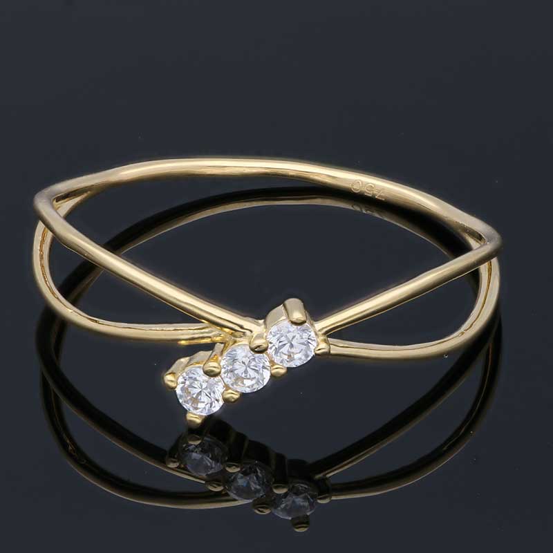 Gold Solitaire Ring 18KT - FKJRN18KU2093