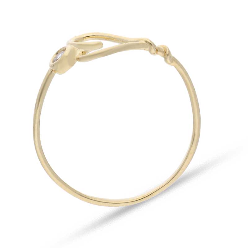 Gold Heart Shaped Ring 18KT - FKJRN18KU2084