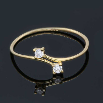 Gold Solitaire Ring 18KT - FKJRN18KU2087