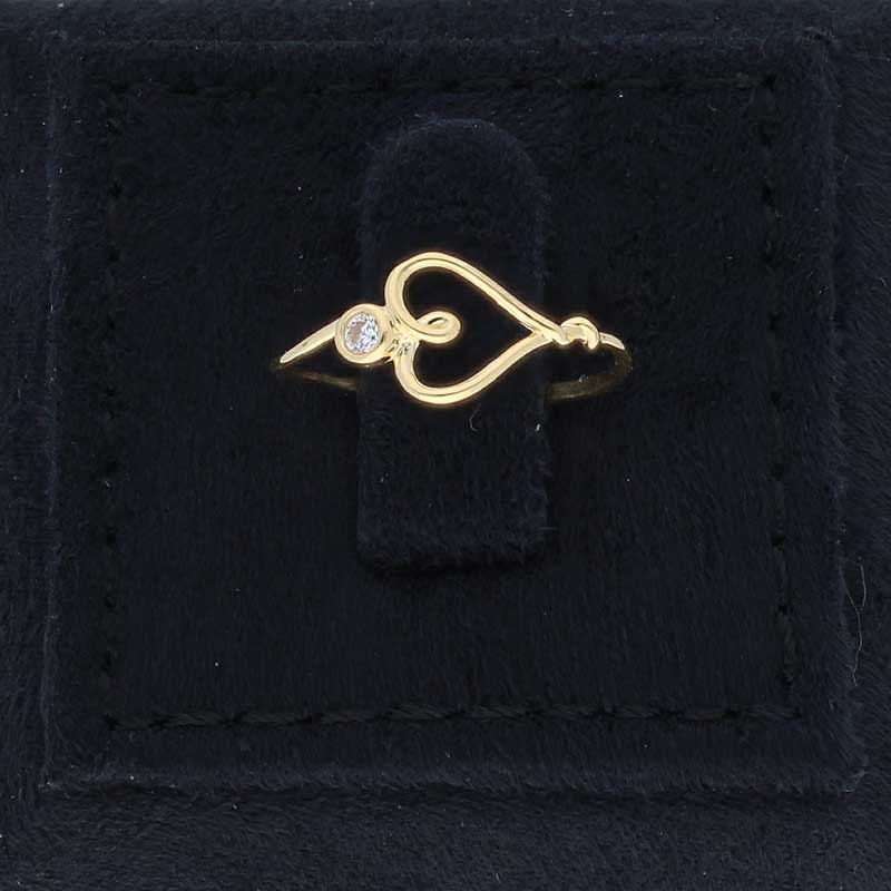 Gold Heart Shaped Ring 18KT - FKJRN18KU2084