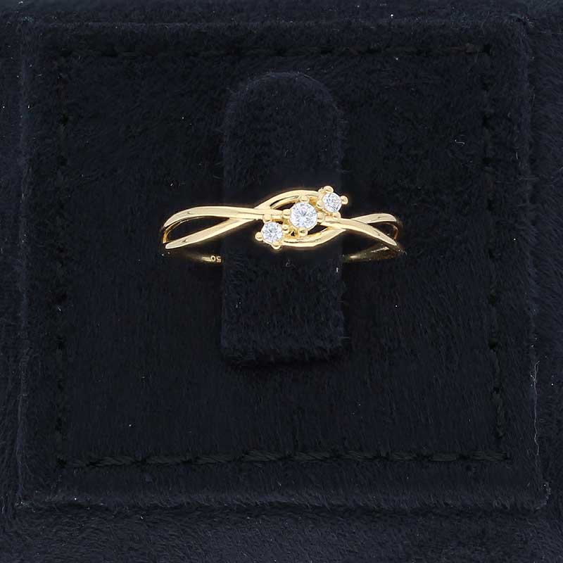 Gold Solitaire Ring 18KT - FKJRN18KU2085