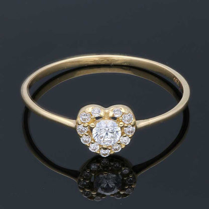 Gold Heart Shaped Ring 18KT - FKJRN18KU2088