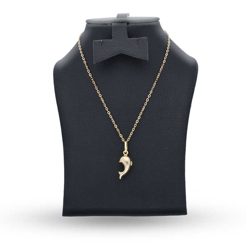 Gold Necklace (Chain with Dolphin Pendant) 18KT - FKJNKL18KU1120