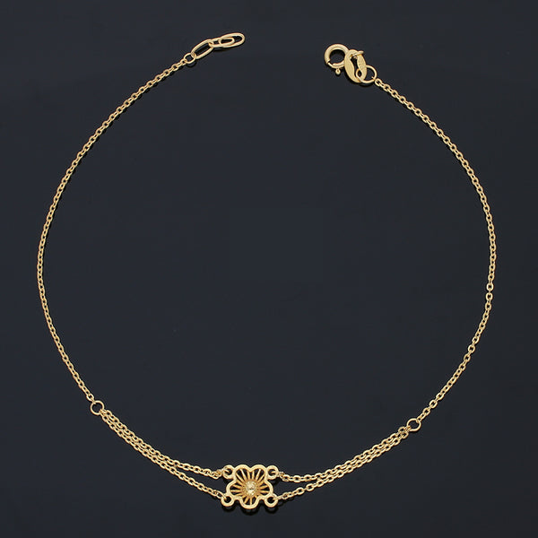 Gold Flower Bracelet 21KT - FKJBRL21KU1018