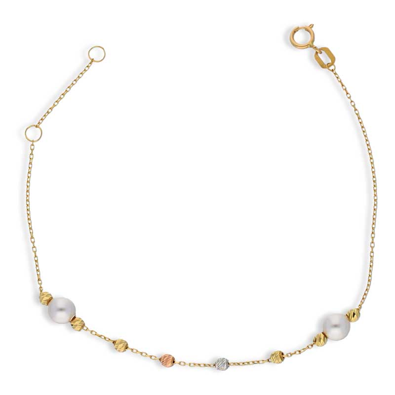 Gold Pearls with Beads Bracelet 18KT - FKJBRL18KU1003
