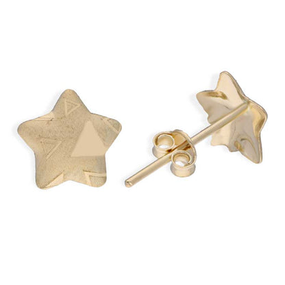 Gold Star Shaped Stud Earrings 18KT - FKJERN18KU3033