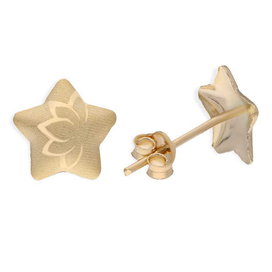 Gold Star Shaped Stud Earrings 18KT - FKJERN18KU3030