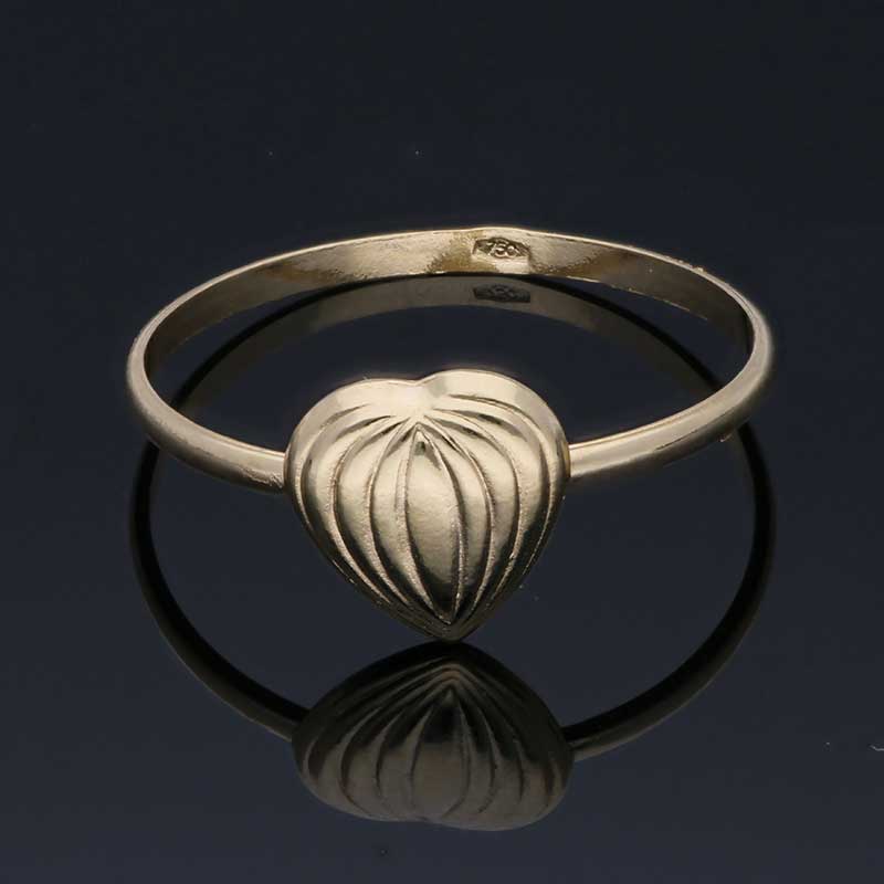 Gold Heart Shaped Ring 18KT - FKJRN18KU2009