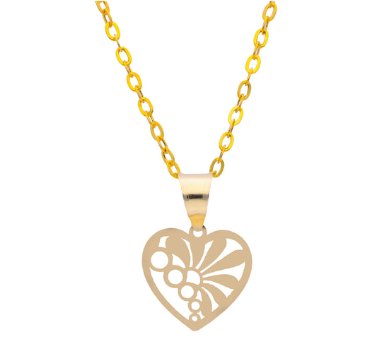 Gold Necklace (Chain with Heart Pendant) 18KT - FKJNKL18KU1059