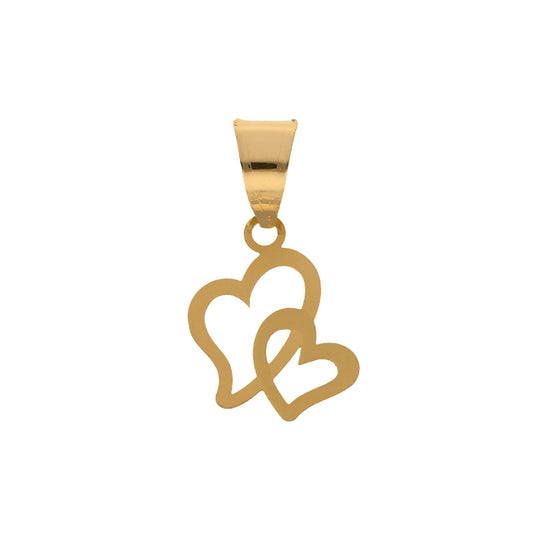 Gold Twin Hearts Pendant 18KT - FKJPND18KU1056