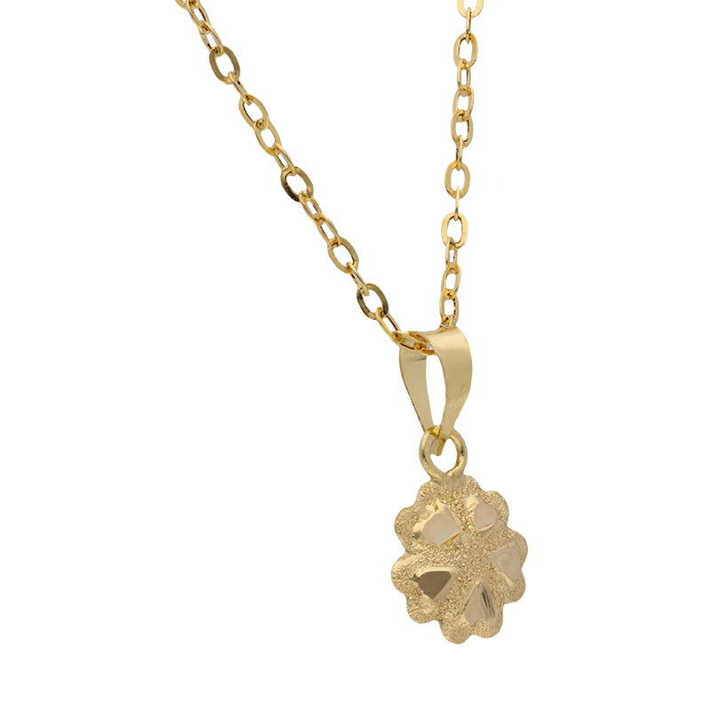 Gold Necklace (Chain with Flower Pendant) 18KT - FKJNKL18KU1058