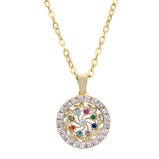Gold Necklace (Chain with Round Shaped Pendant) 18KT - FKJNKL18KU1074