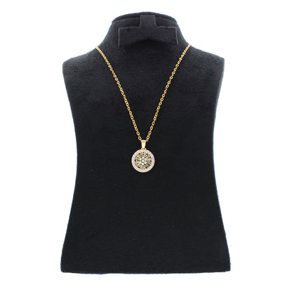 Gold Necklace (Chain with Round Shaped Pendant) 18KT - FKJNKL18KU1081