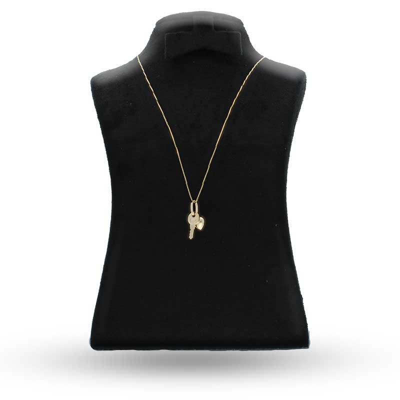 Gold Necklace (Chain with Heart and Key Pendant) 18KT - FKJNKL18KU1071
