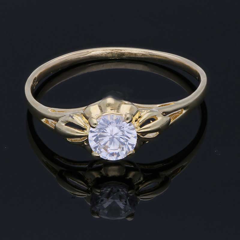 Gold Solitaire Ring 18KT - FKJRN18KU2002