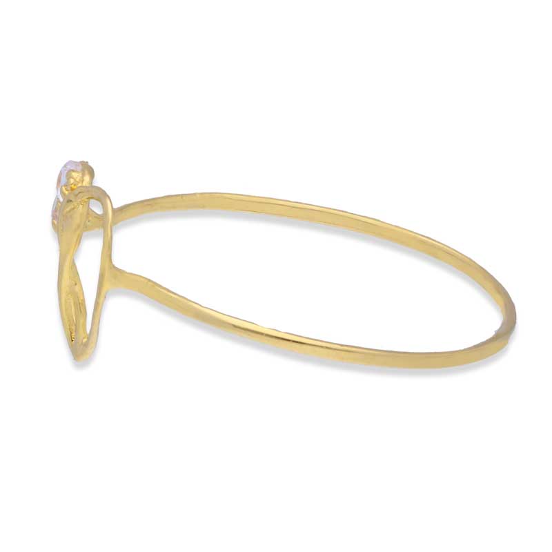 Gold Heart Shaped With Solitaire Ring 18KT - FKJRN18KU2007
