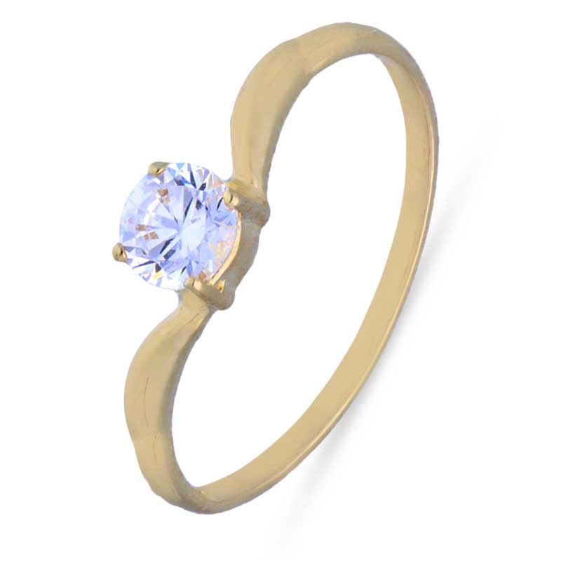 Gold Solitaire Ring 18KT - FKJRN18KU2003