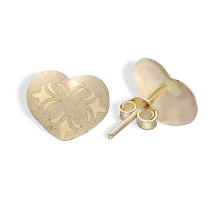 Gold Heart Shaped Pendant Set (Necklace and Earrings) 18KT - FKJNKLST18KU2001