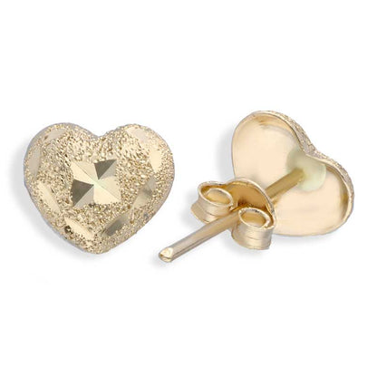 Gold Heart Shaped Pendant Set (Necklace and Earrings) 18KT - FKJNKLST18KU2007