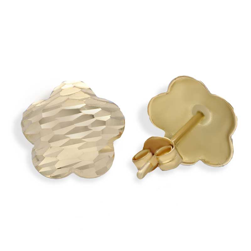 Gold Flower Shaped Pendant Set (Necklace and Earrings) 18KT - FKJNKLST18KU2011