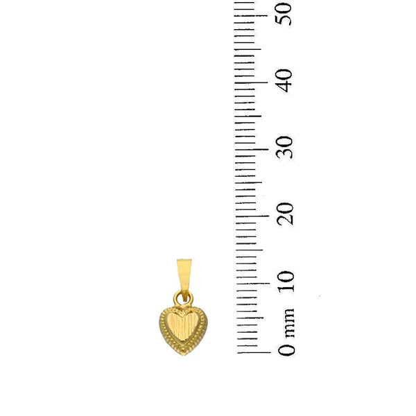 Gold Heart Shaped Pendant Set (Necklace and Earrings) 18KT - FKJNKLST18KU2003