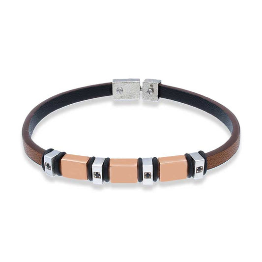 Sterling Silver 925 Leather Bracelet - FKJBRLSLU1112