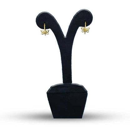 Gold Butterfly Clip on Hoop Earrings 18KT - FKJERN18KU3132