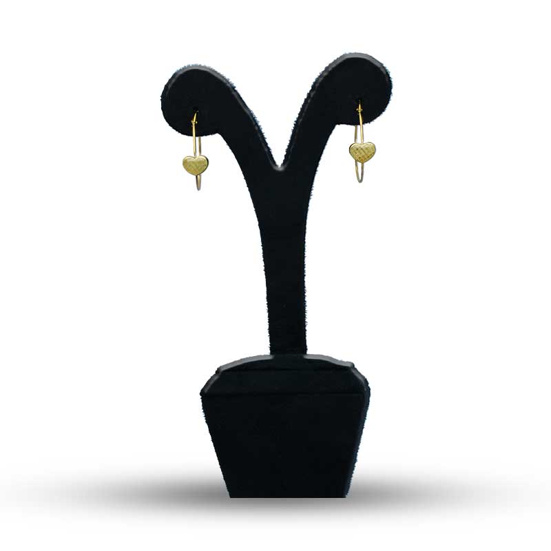 Gold Heart Shaped Clip on Hoop Earrings 18KT - FKJERN18KU3130