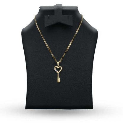 Tri Tone Gold Necklace (Chain with Key Pendant) 18KT - FKJNKL18KU1137