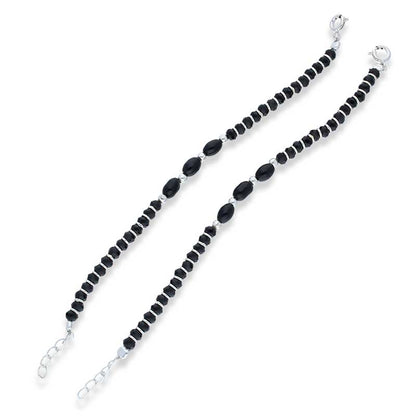 Sterling Silver 925 Black Beads Nazariya Baby Bracelet - FKJBRLSLU1116