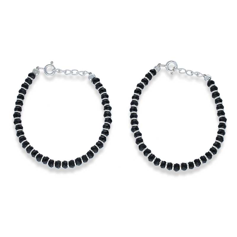 سوار من الفضة الإسترليني عيار 925 بالخرز الأسود الناصرية - FKJBRLSLU1117