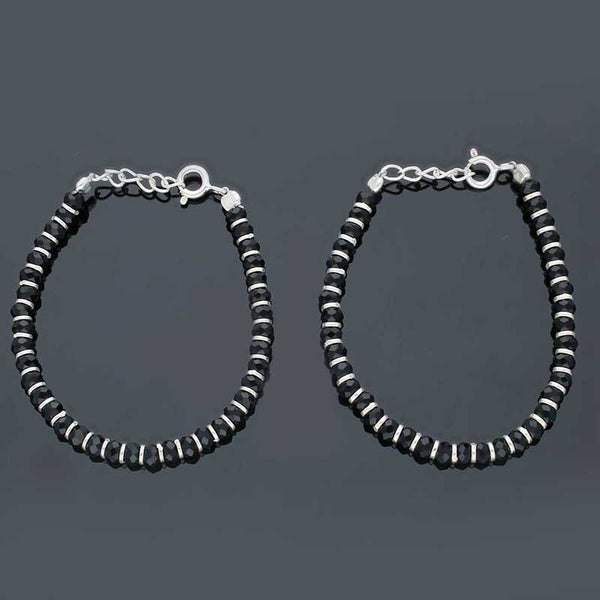Sterling Silver 925 Black Beads Nazariya Baby Bracelet - FKJBRLSLU1117