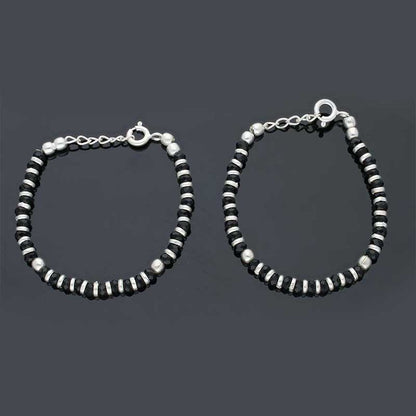 Sterling Silver 925 Black Beads Nazariya Baby Bracelet - FKJBRLSLU1115