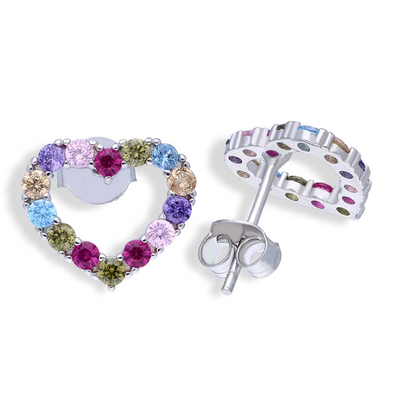 أقراط فضة إسترليني ٩٢٥ على شكل قلب - FKJERNSLU925