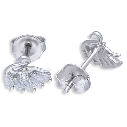 Sterling Silver 925 Swan Stud Earrings - FKJERNSLU3152
