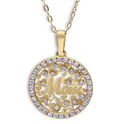 Gold Necklace (Chain with Mom Pendant) 18KT - FKJNKL18KU1140