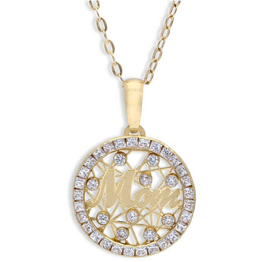 Gold Necklace (Chain with Mom Pendant) 18KT - FKJNKL18KU1149