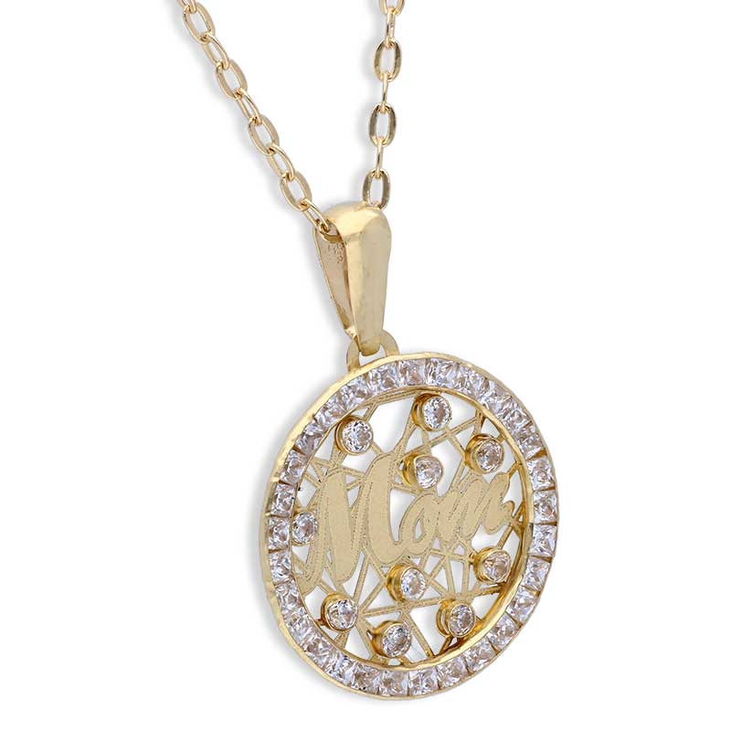 Gold Necklace (Chain with Mom Pendant) 18KT - FKJNKL18KU1149