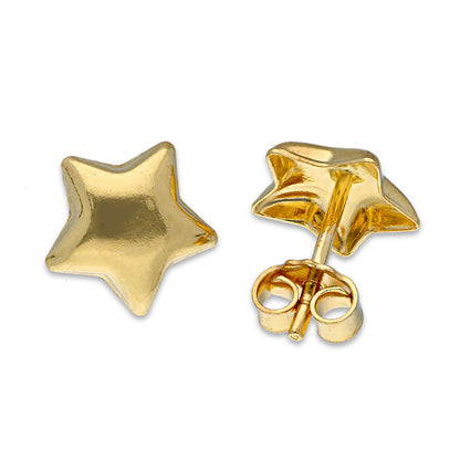 Gold Star Shaped Stud Earrings 21KT - FKJERN21KU6018