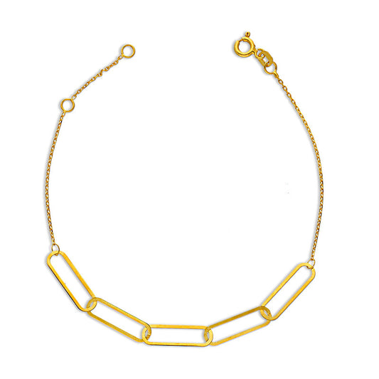 Gold Paper Clip Bracelet 21KT - FKJBRL21KU6008