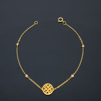 Gold Flower Shaped Bracelet 21KT - FKJBRL21KU6005