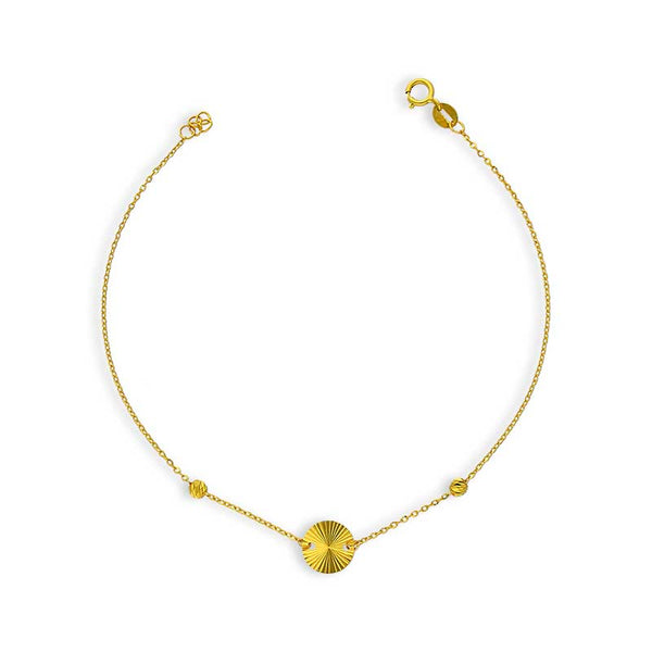 Gold Round Shaped Bracelet 21KT - FKJBRL21KU6026