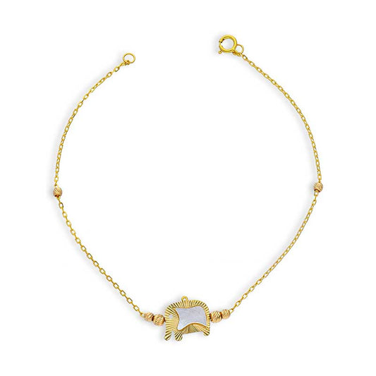 Gold Elephant Shaped Bracelet 21KT - FKJBRL21KU6027