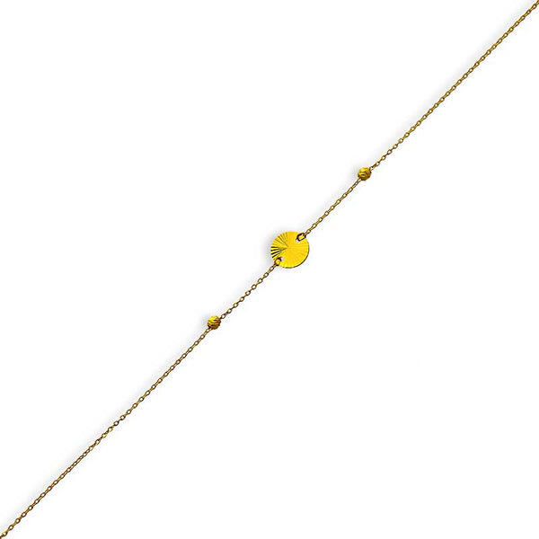 Gold Round Shaped Bracelet 21KT - FKJBRL21KU6026