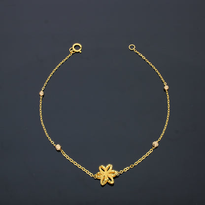 Gold Flower Shaped Bracelet 21KT - FKJBRL21KU6040