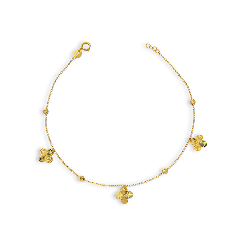 Gold Hanging Flowers Bracelet 21KT - FKJBRL21KU6059