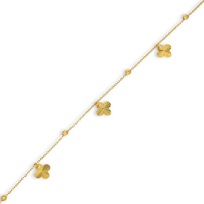 Gold Hanging Flowers Bracelet 21KT - FKJBRL21KU6059