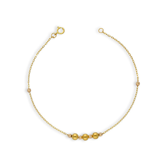 Gold Beads Bracelet 21KT - FKJBRL21KU6045